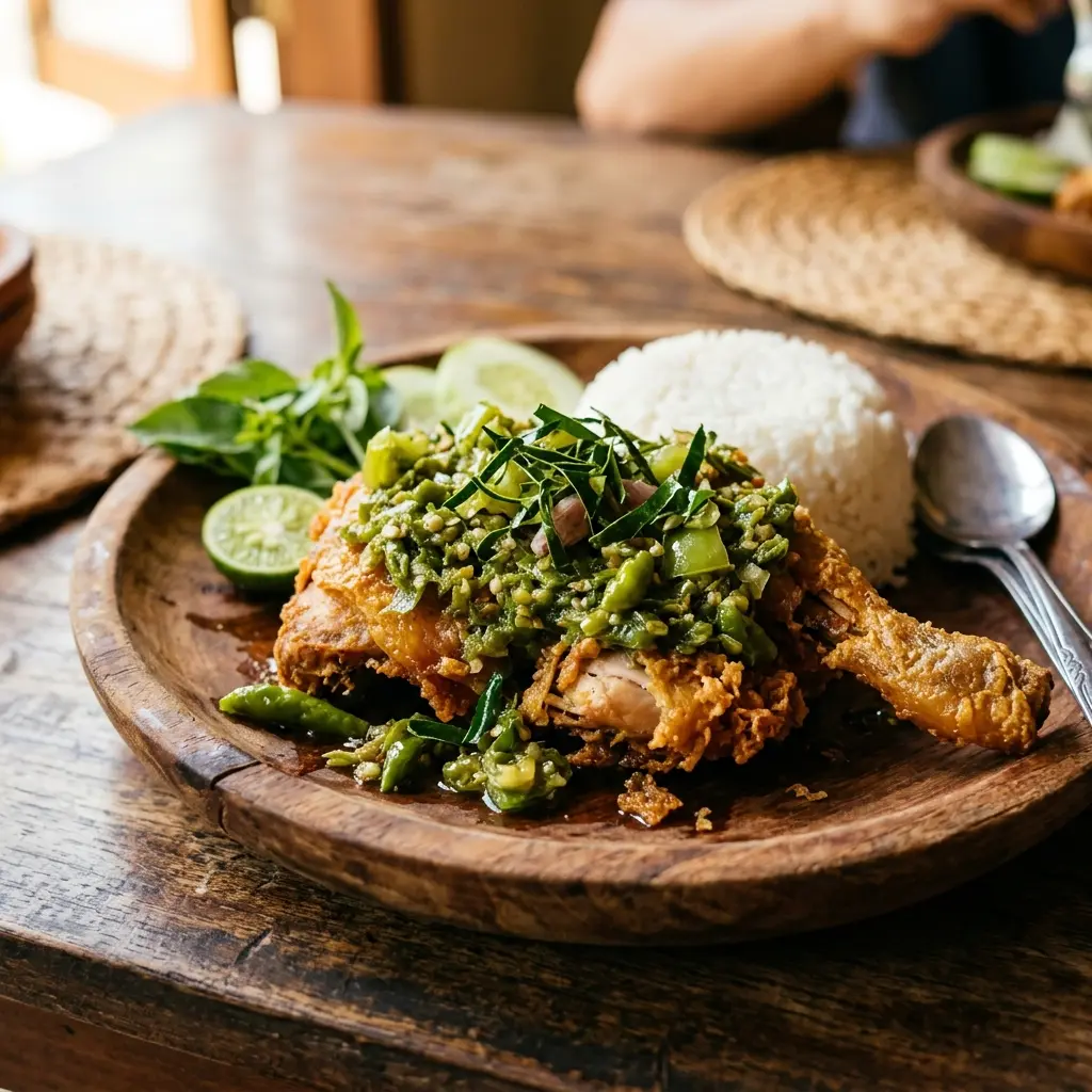 Cara Bikin Ayam Geprek Cabe Ijo Khas Kampung yang Wangi Daun Jeruk